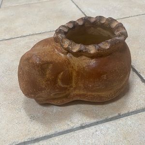 Kitty cat ceramic barro planter Mexican pottery